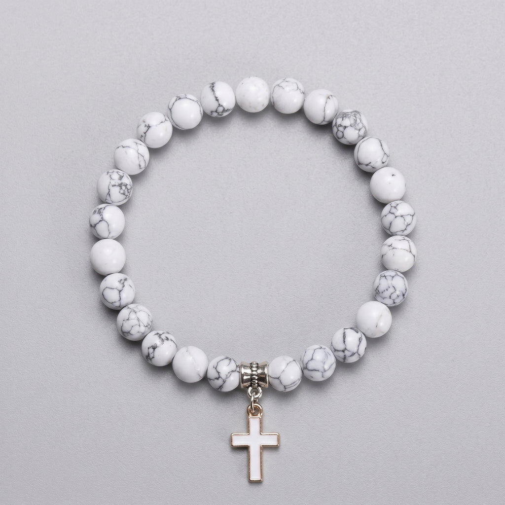 Kreuz Perlen Armband
