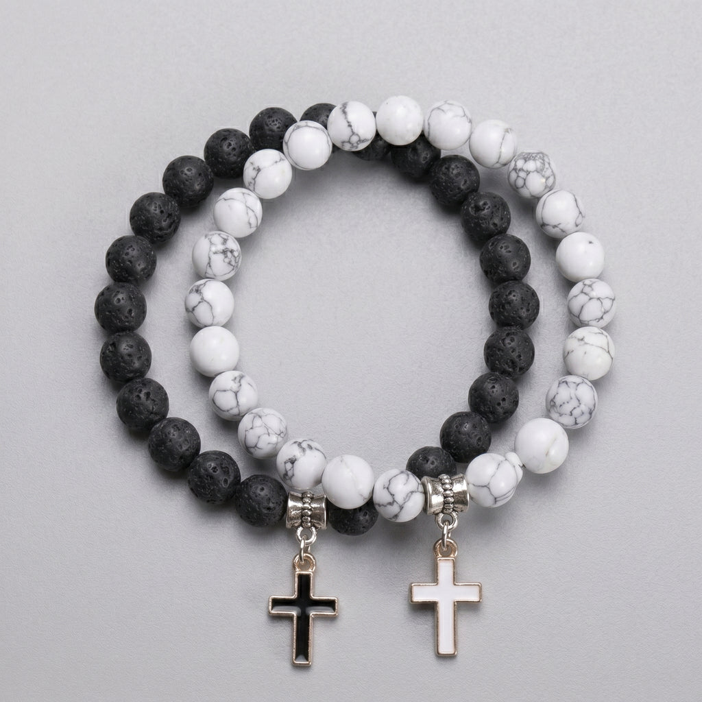 Kreuz Perlen Armband