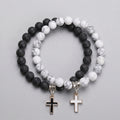 Kreuz Perlen Armband