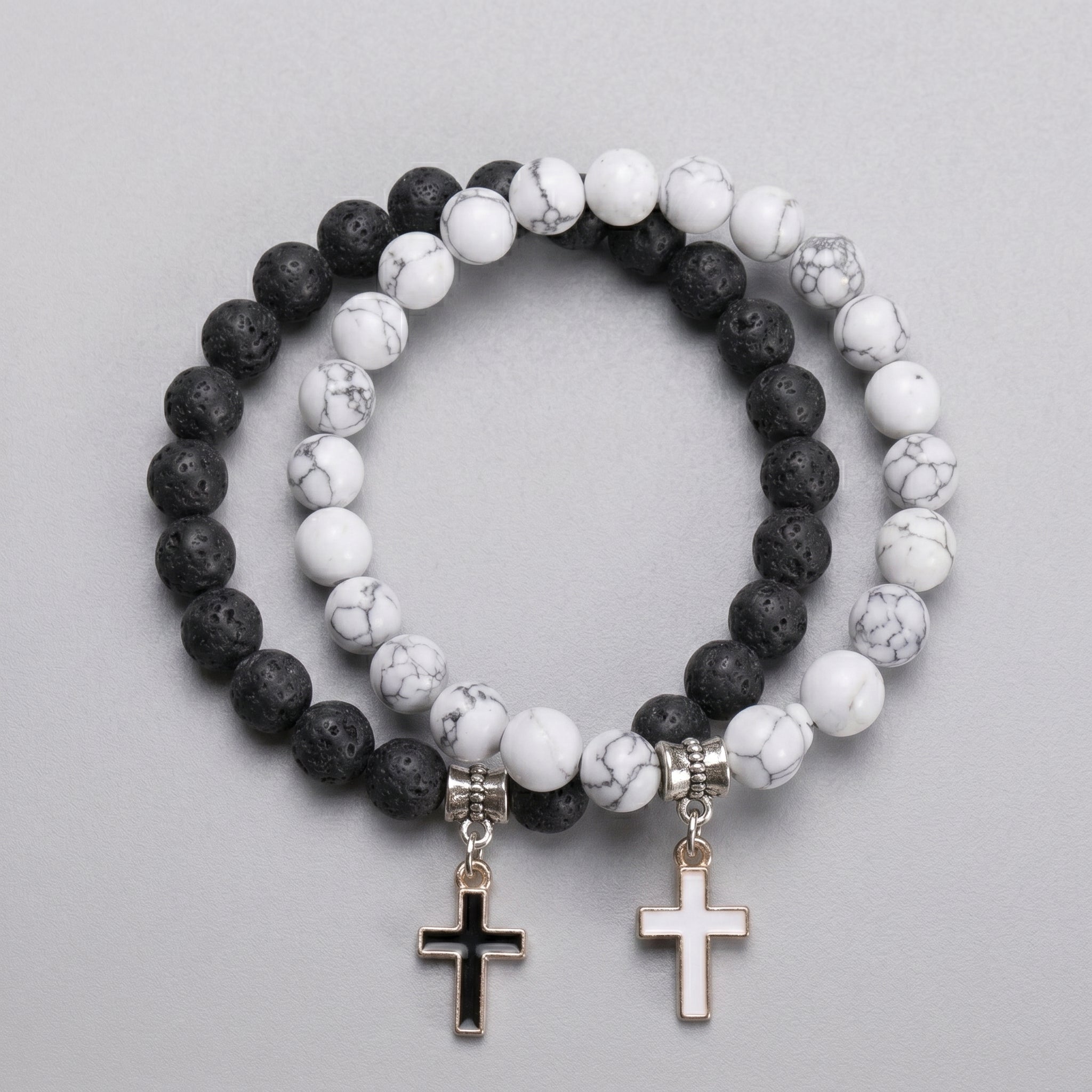 Kreuz Perlen Armband